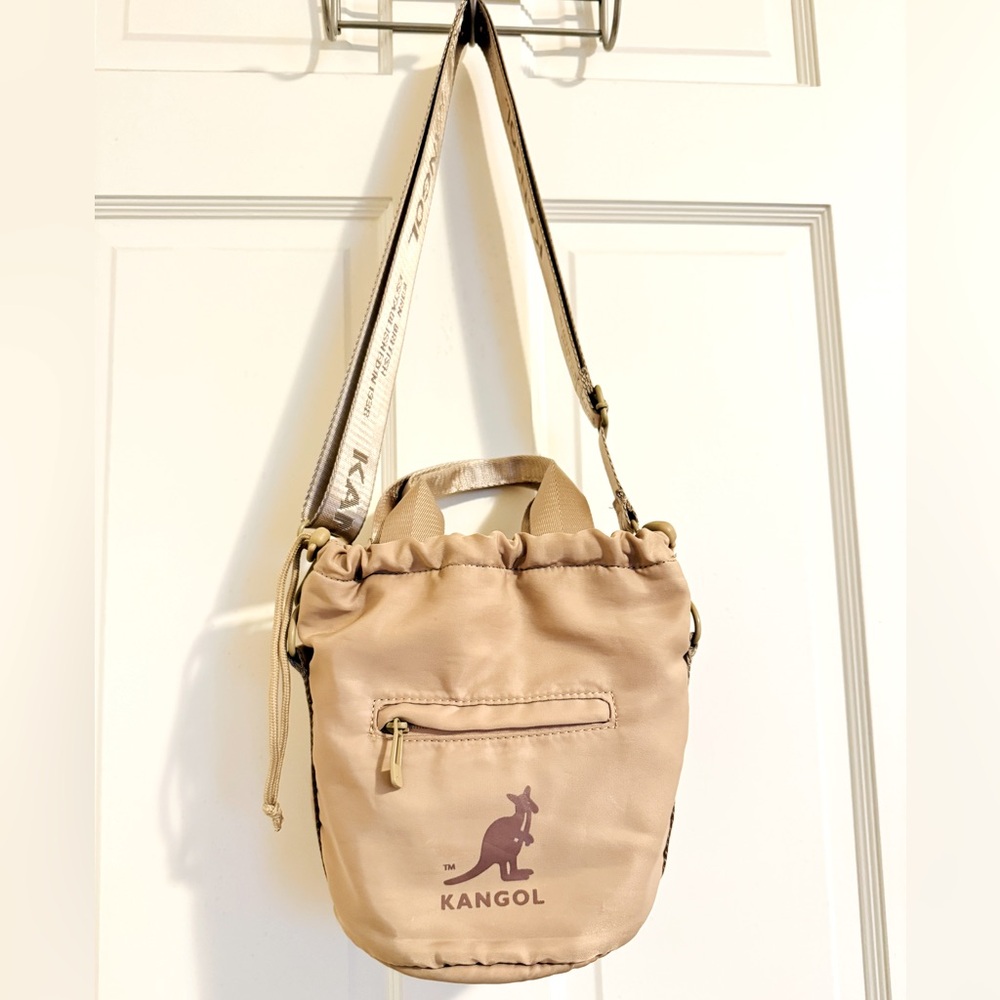 Kangol Nylon Crossbody Bucket Bag - Beige